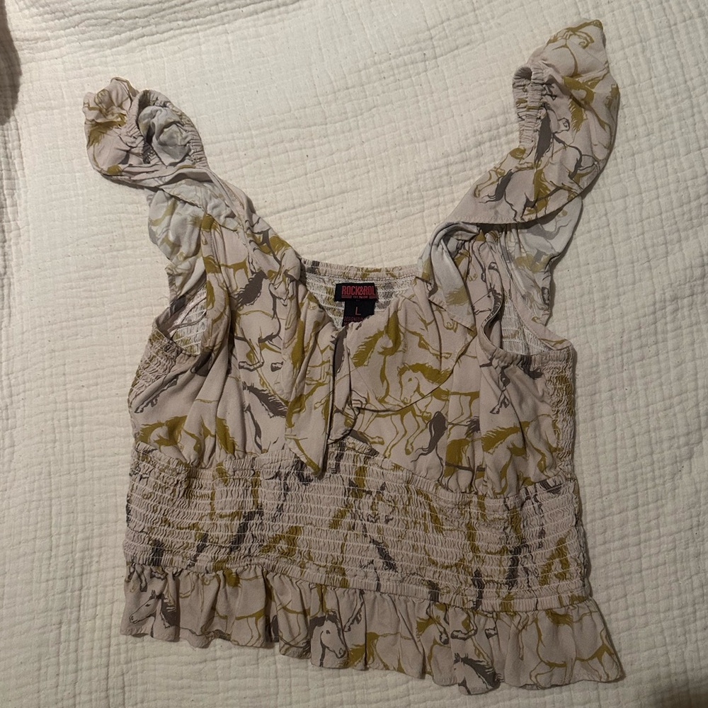 Rock & Roll Cowgirl Cream and Gold Blouse